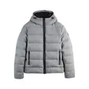 Double Front Down Jacket in Carded Wool