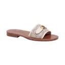 Ina Sandals Flat in Signature Jacquard Stone/Chalk