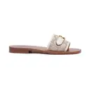 Ina Sandals Flat in Signature Jacquard Stone/Chalk