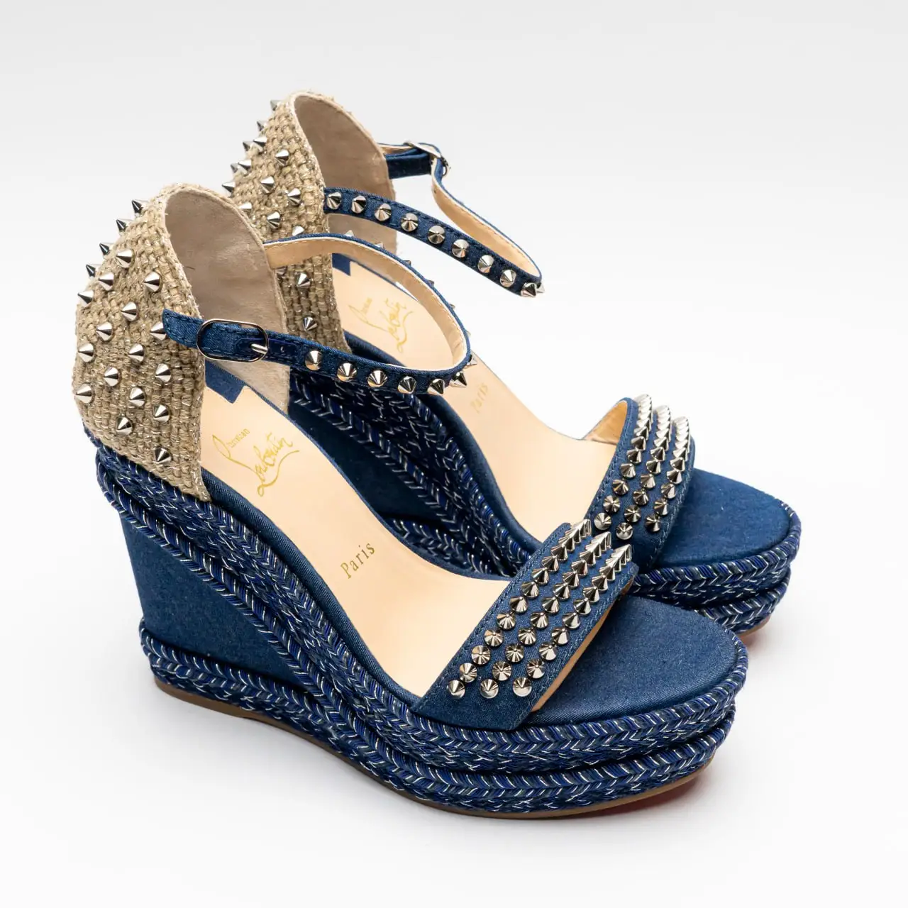 Christian Louboutin Madmonica 120 Wedges Denim Blue – voilà.id 
