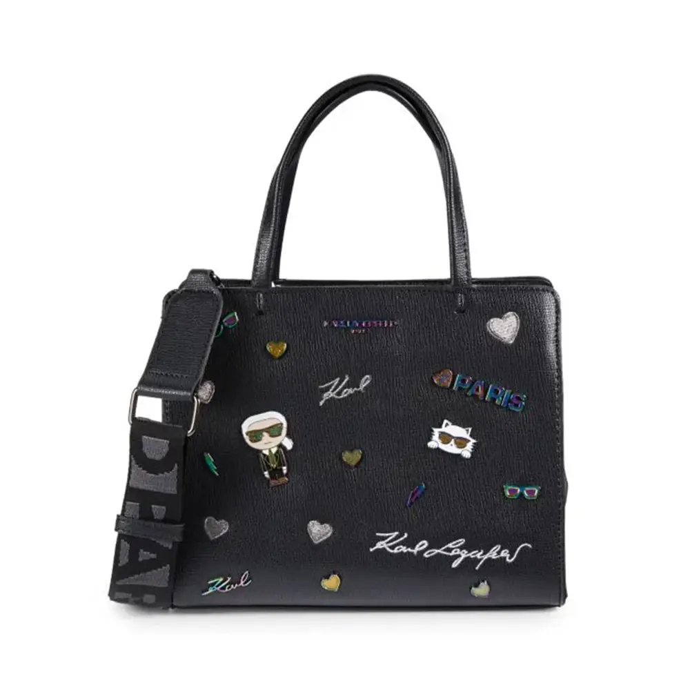Karl Lagerfeld Paris Maybelle Duo Top Handle Satchel Black 