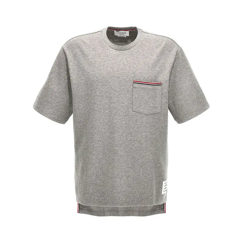 Thom Browne Oversized Short Sleeve Pocket T-Shirt Light Grey 