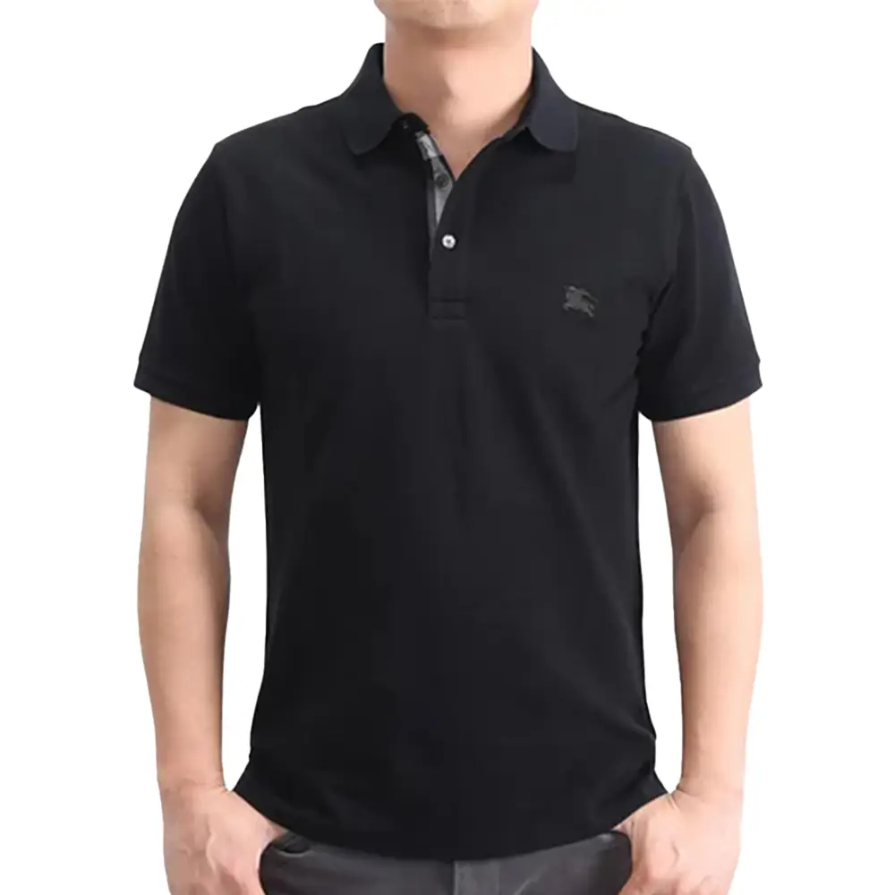 Burberry men's polo shirt black best sale
