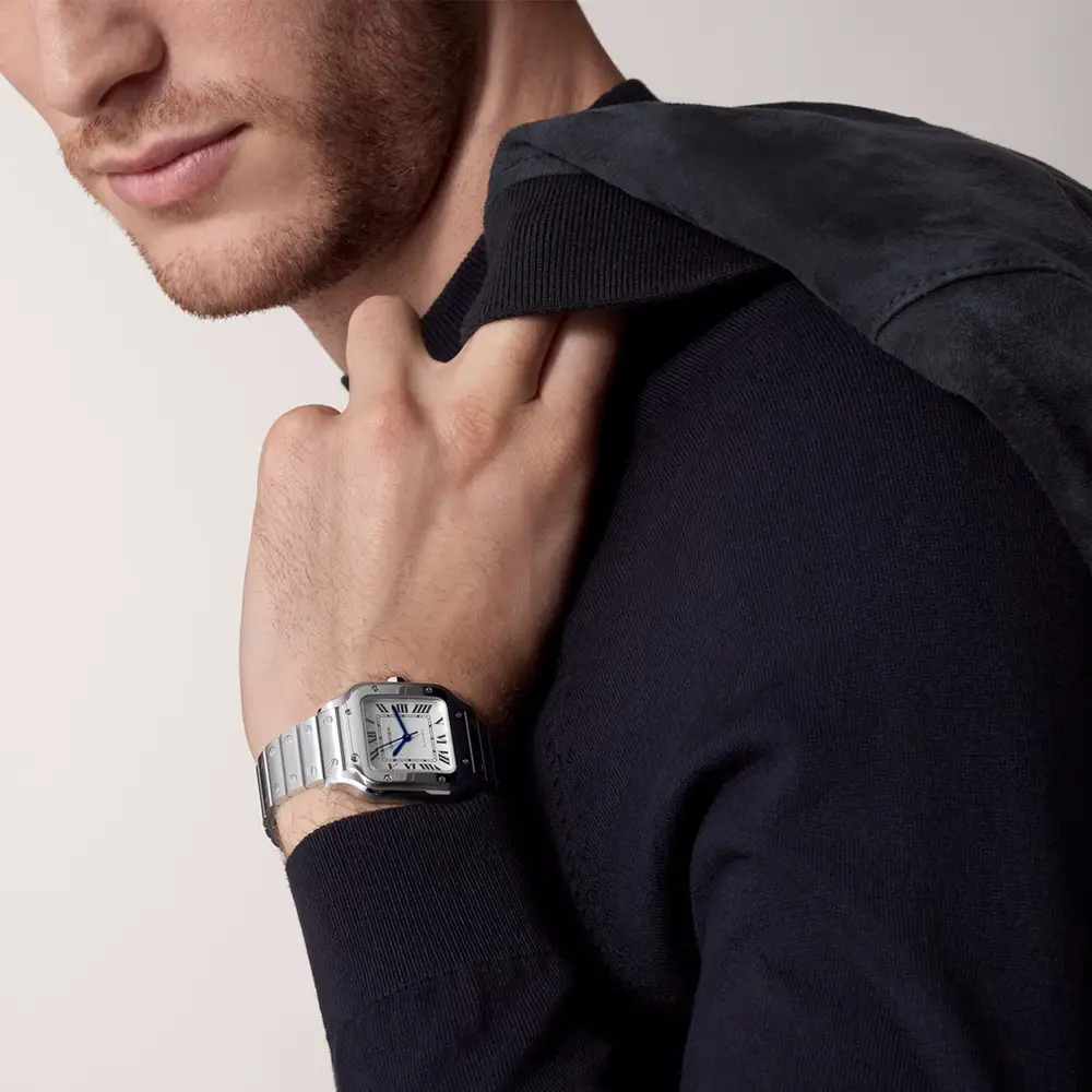 Cartier santos silver sale