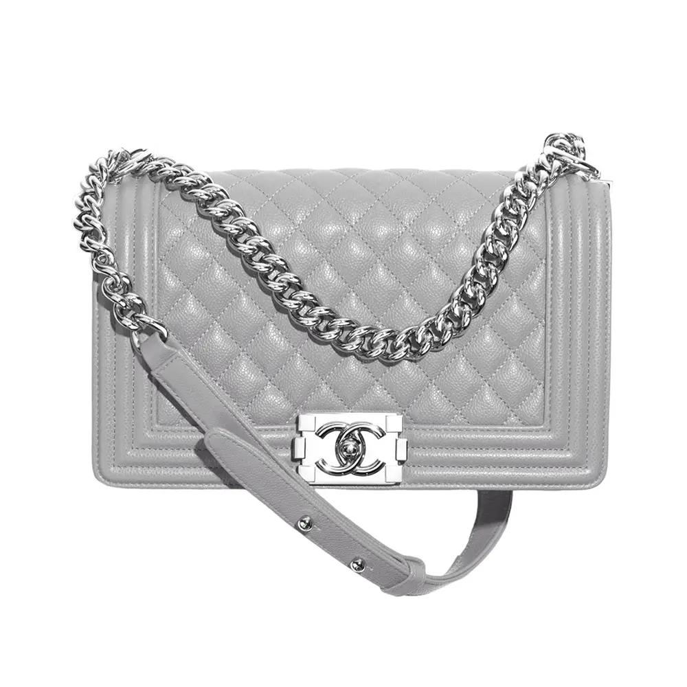 Grey boy bag chanel online