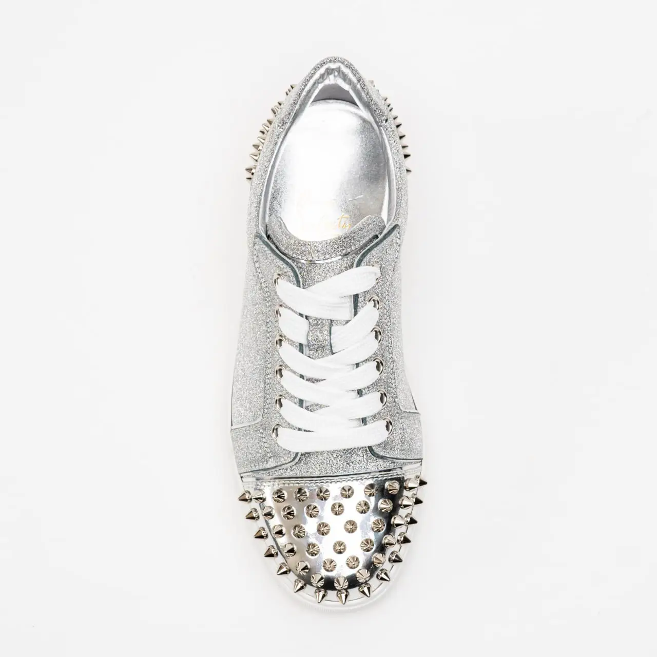 Christian louboutin silver sneakers best sale