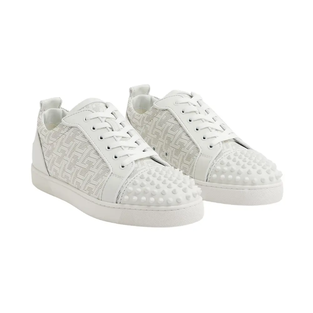 Christian louboutin junior spike white deals