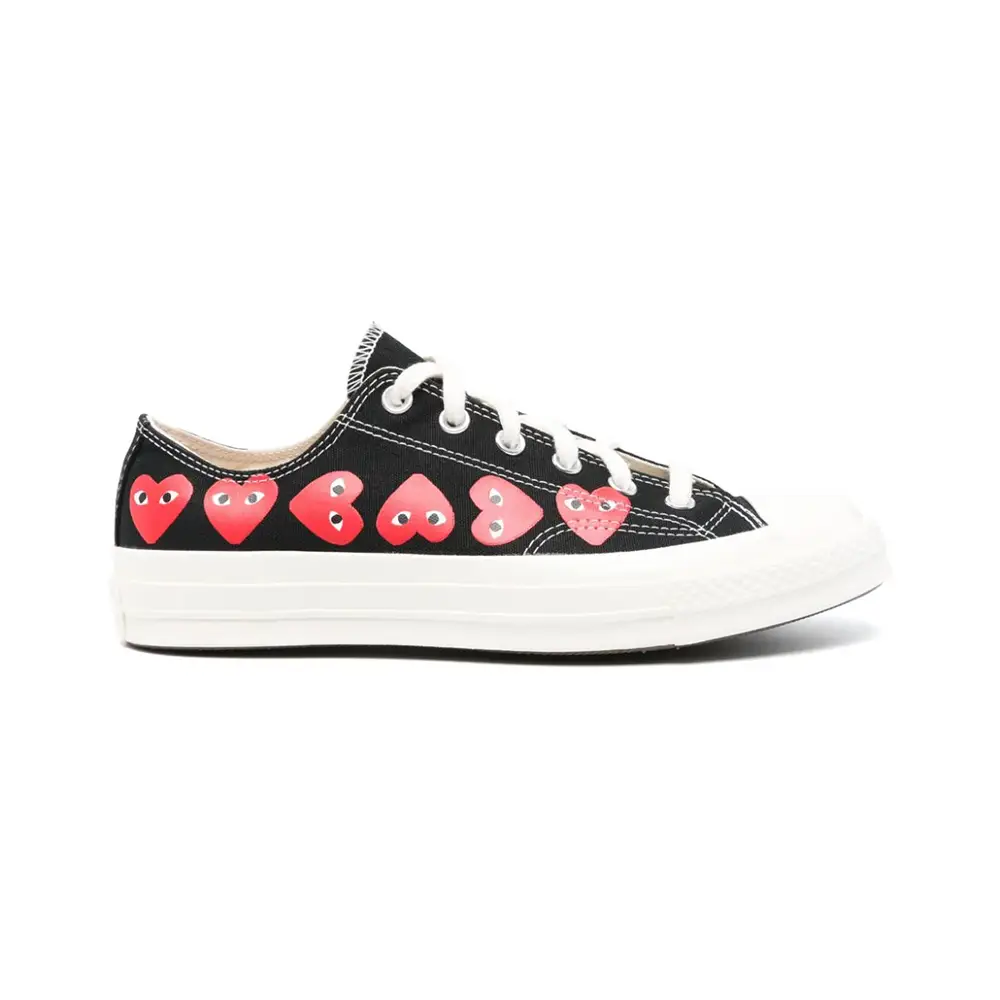 Comme des garcons converse with multiple hearts best sale