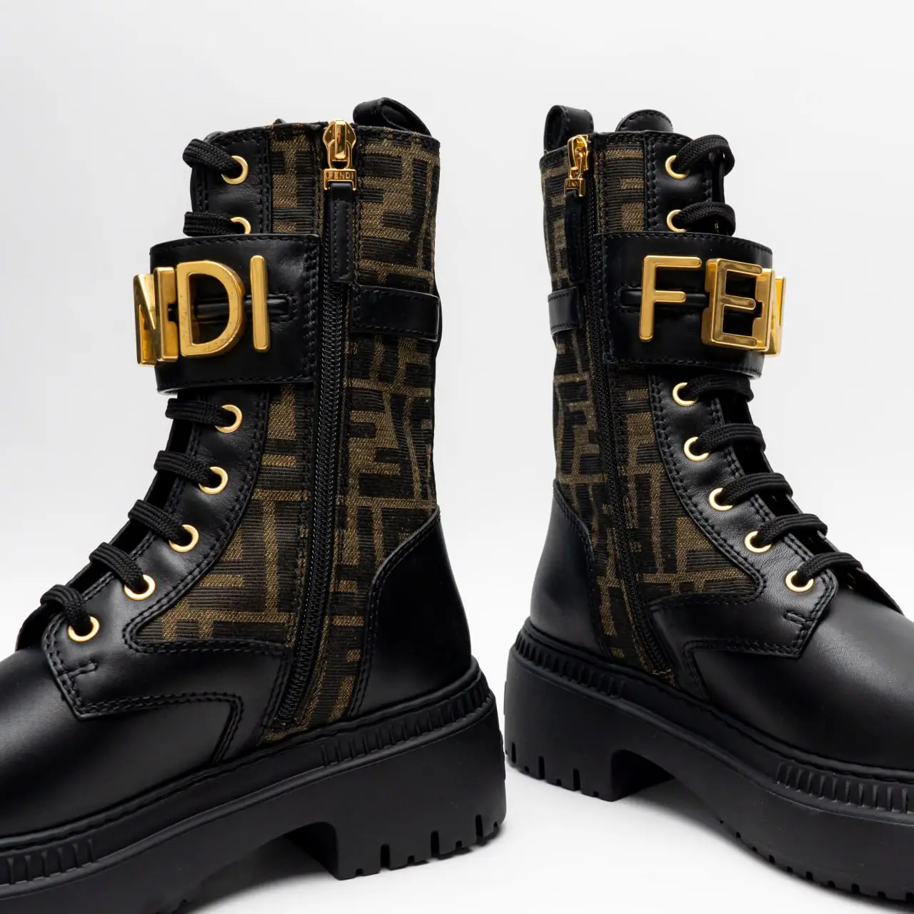 Fendi black leather boots best sale