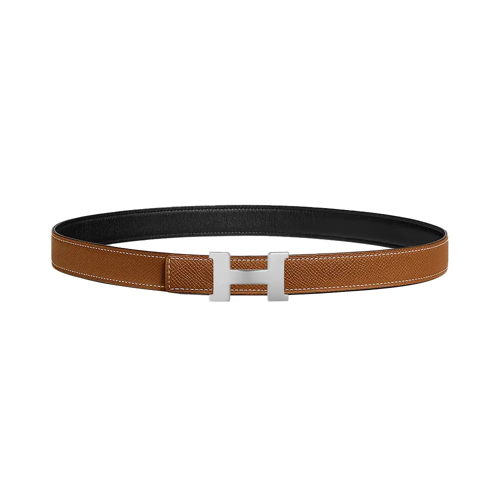 Hermes silver buckle belt best sale