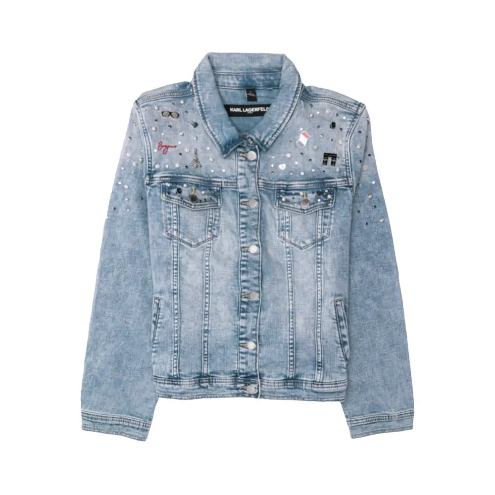 Karl Lagerfeld frayed hem denim shacket Jacket shops