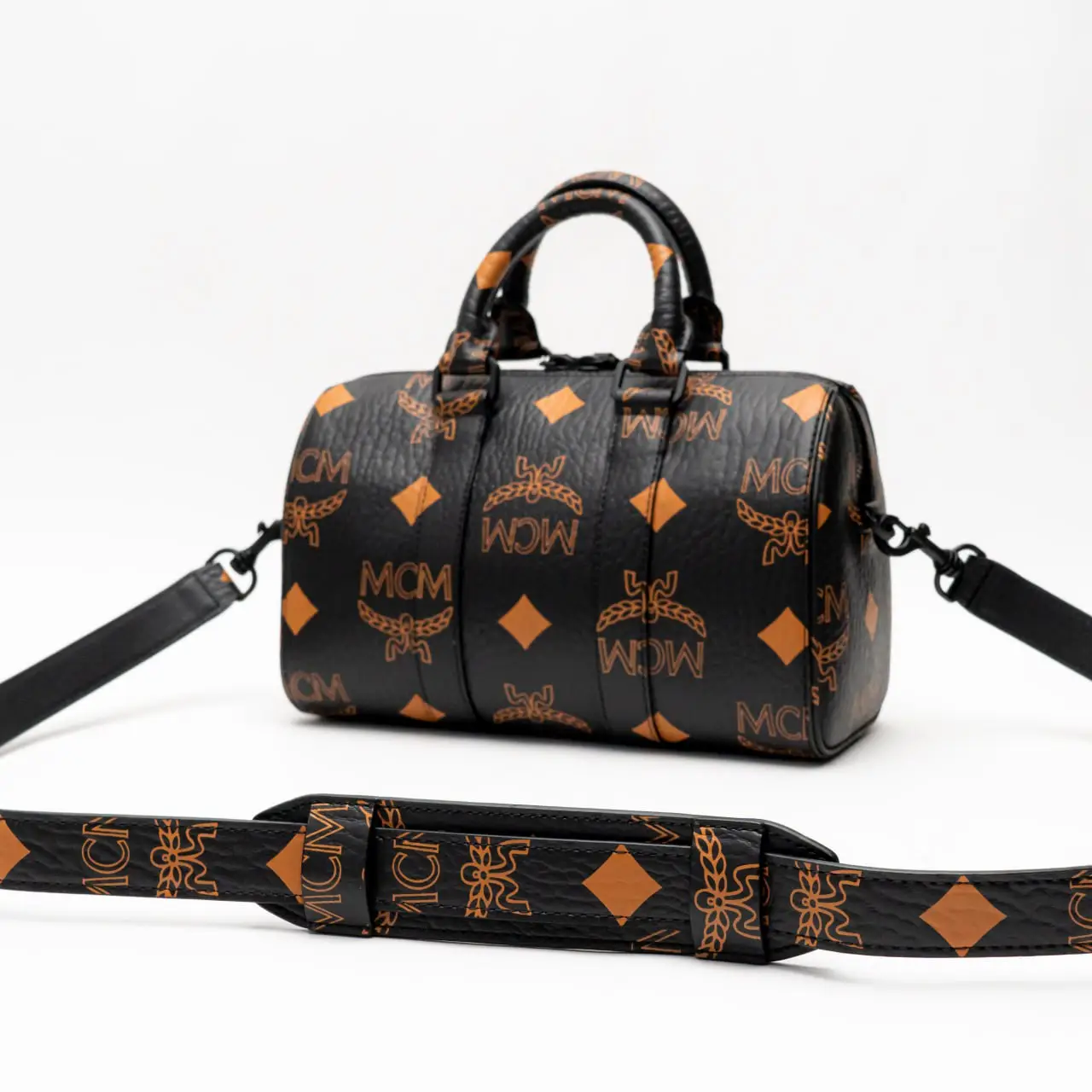 Mcm small boston bag best sale