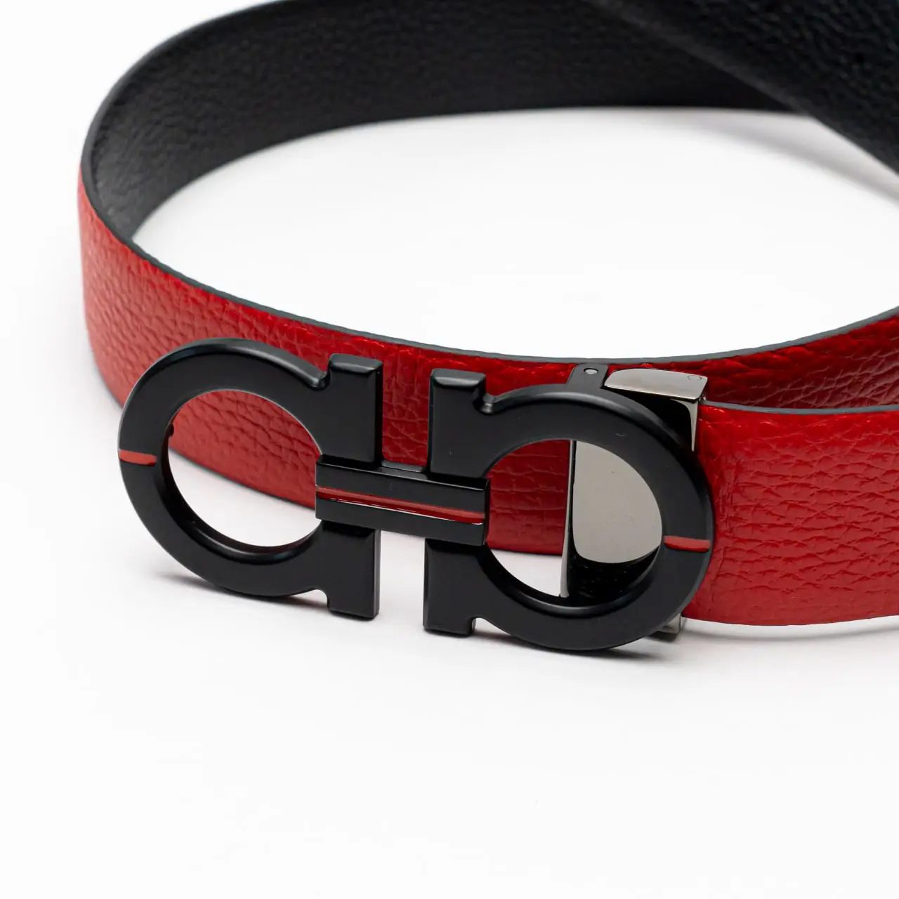 Ferragamo adjustable belt red best sale