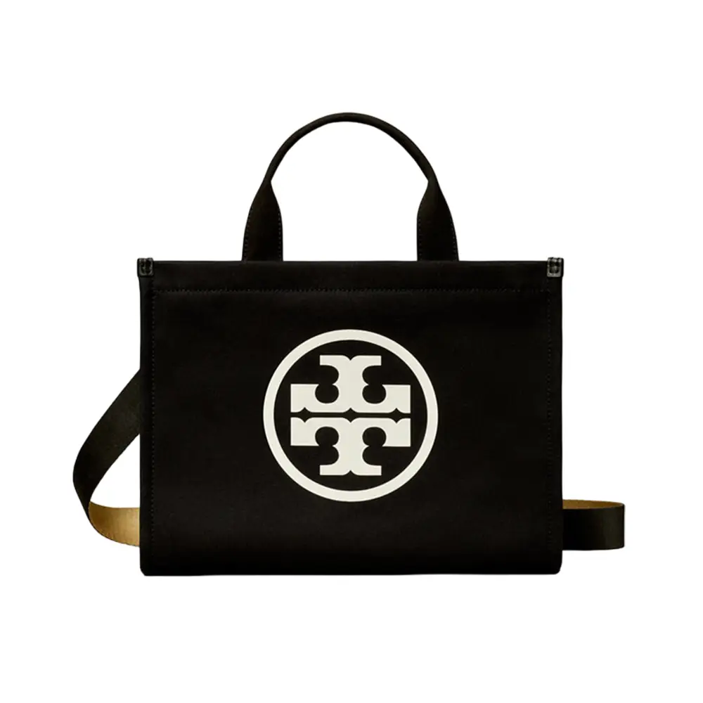 Tory burch black canvas tote top