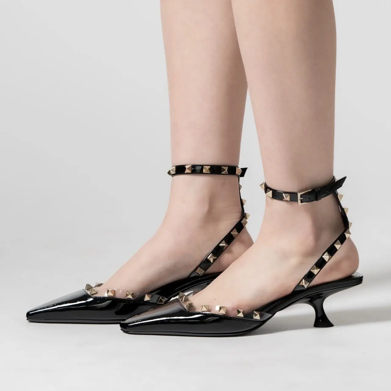 All black valentino heels best sale