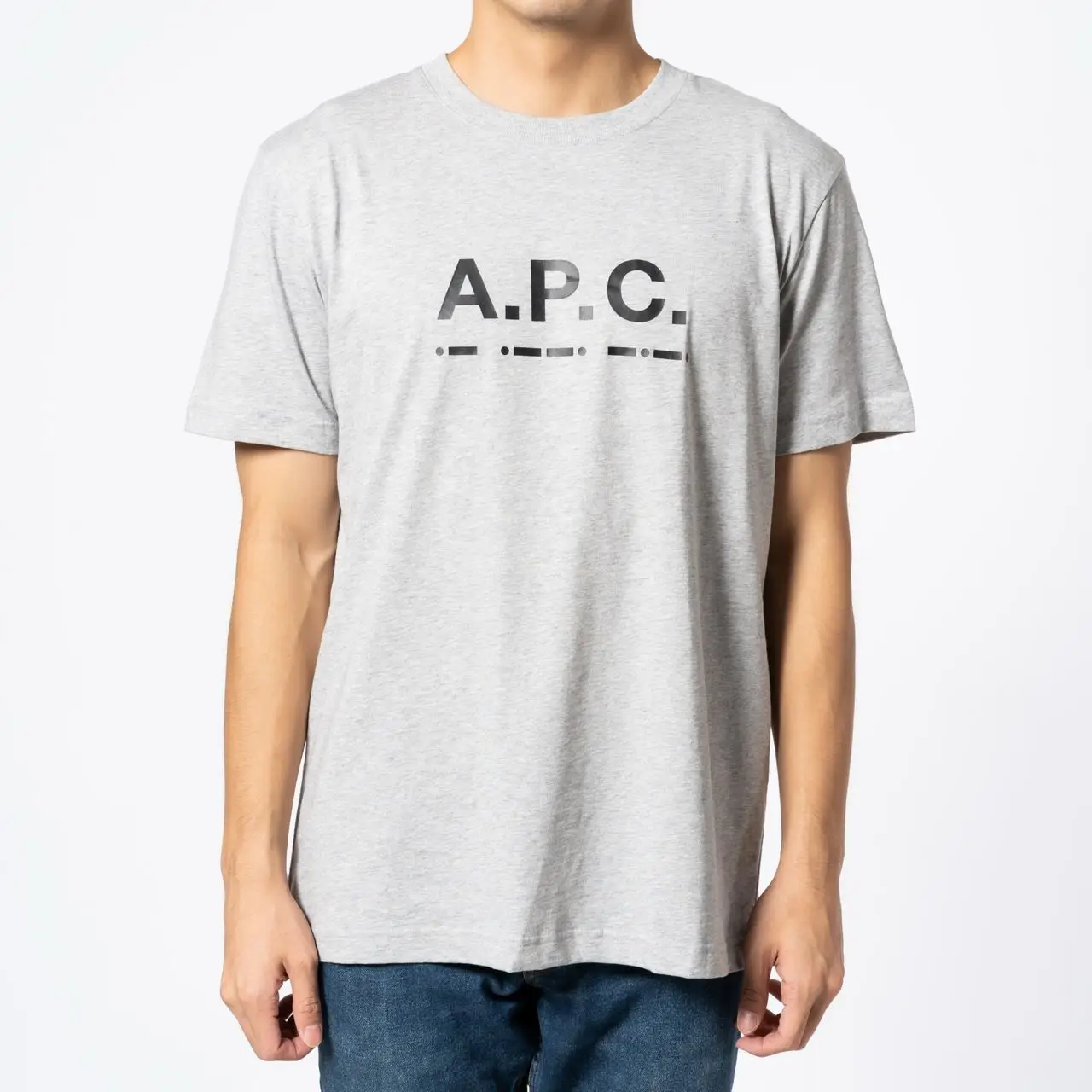 A.P.C Morse Code Logo Print Sven T-Shirt Grey – voilà.id