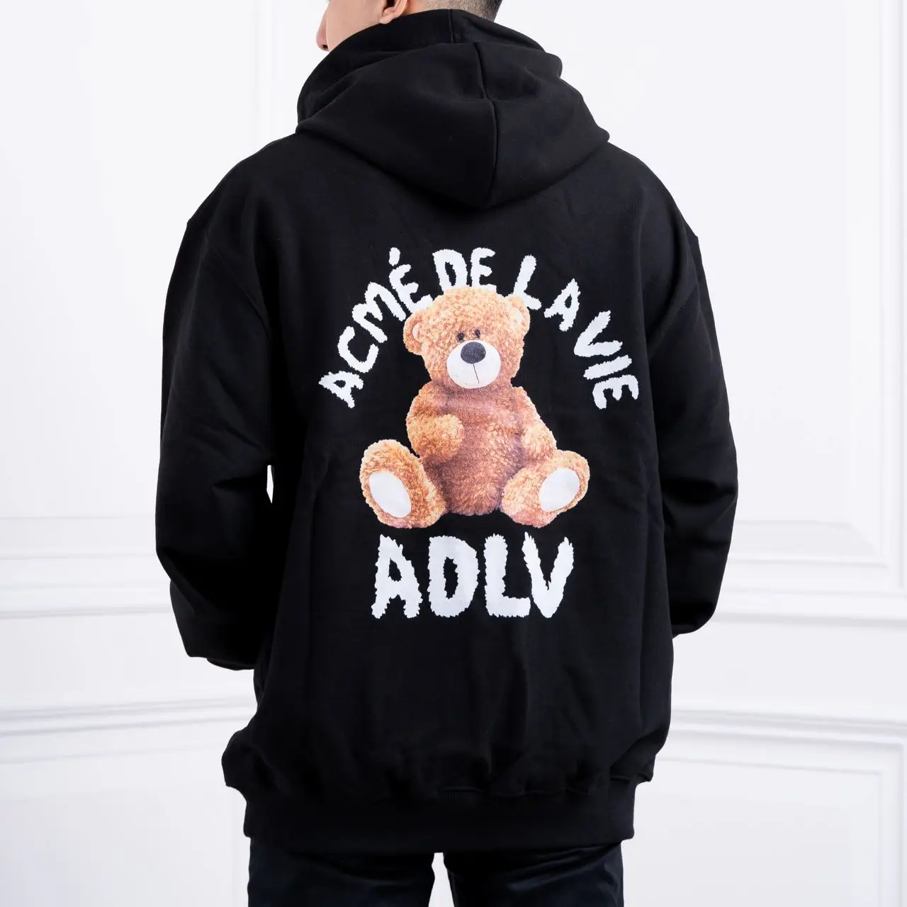acmé de la vie Teddy Bear Doll Hoodie Black – voilà.id