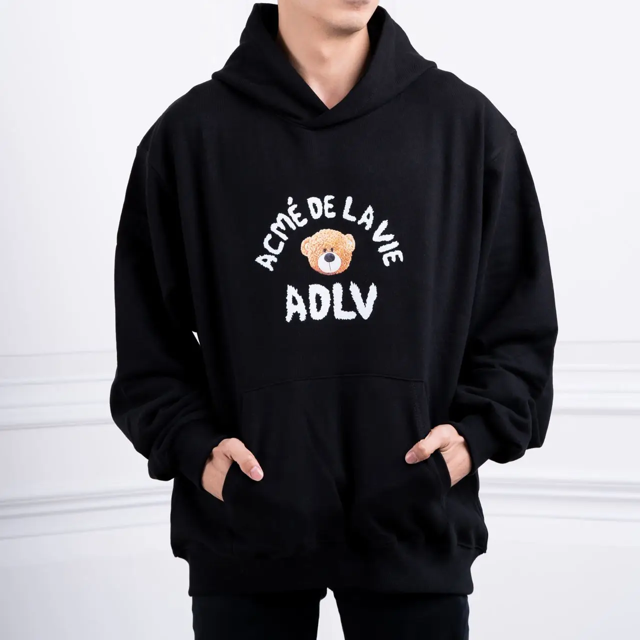 acmé de la vie Teddy Bear Doll Hoodie Black – voilà.id