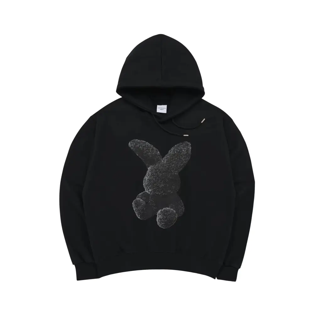 acmé de la vie Fuzzy Rabbit Hoodie Black – voilà.id