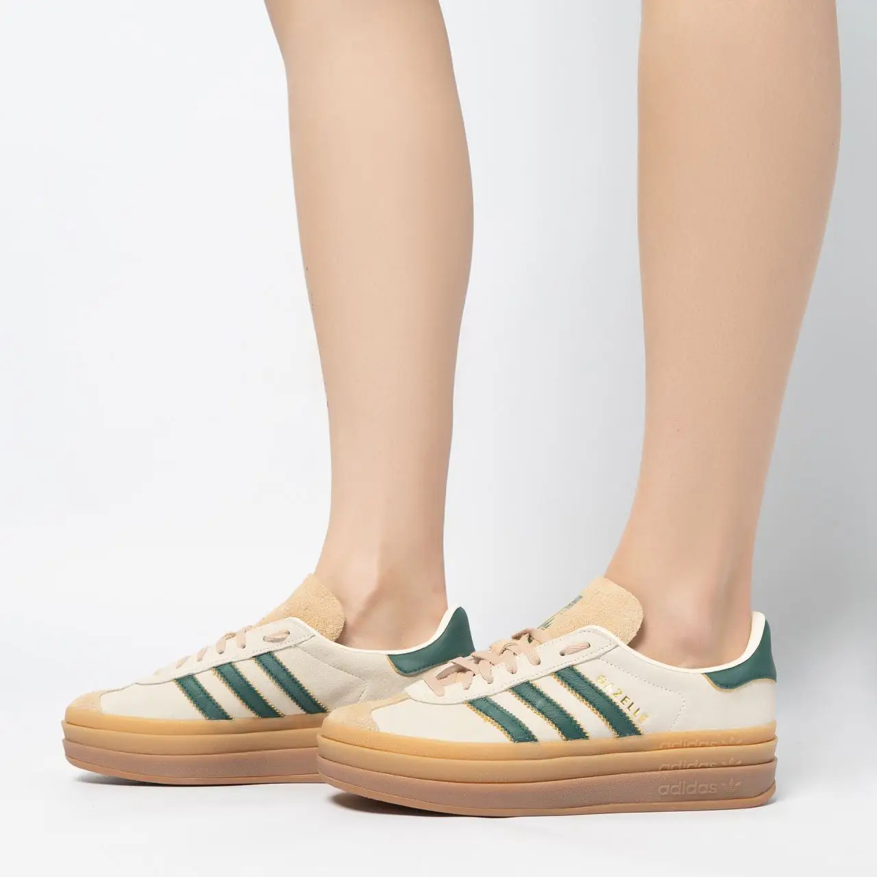 adidas gazelle silver green womens Adidas Gazelle In Beige Green For Women