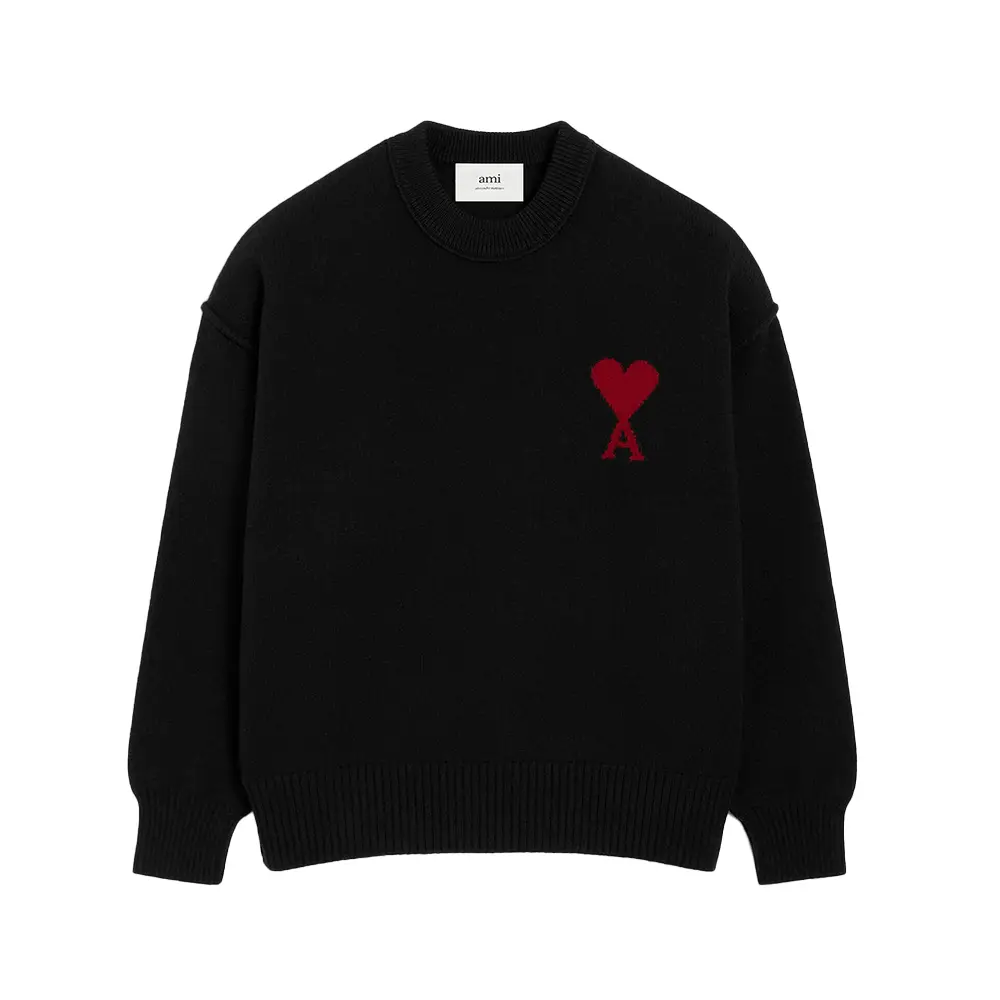 Red Ami De Coeur Sweatshirt Cotton Black
