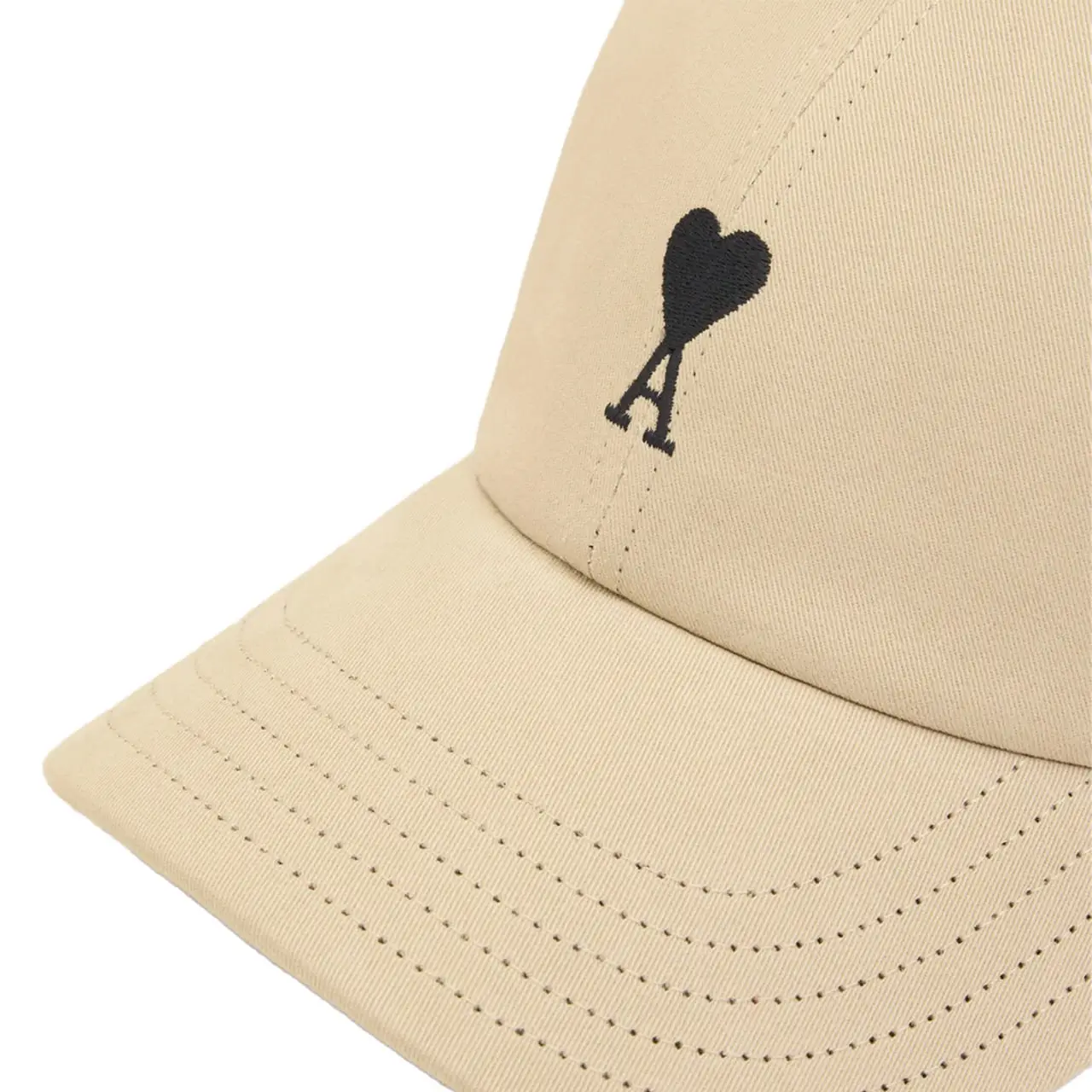 Ami Paris Ami De Coeur Coffee Milk Baseball Cap AMI PARIS Ami de Cœur embroidery cap – Luisa World main image 3