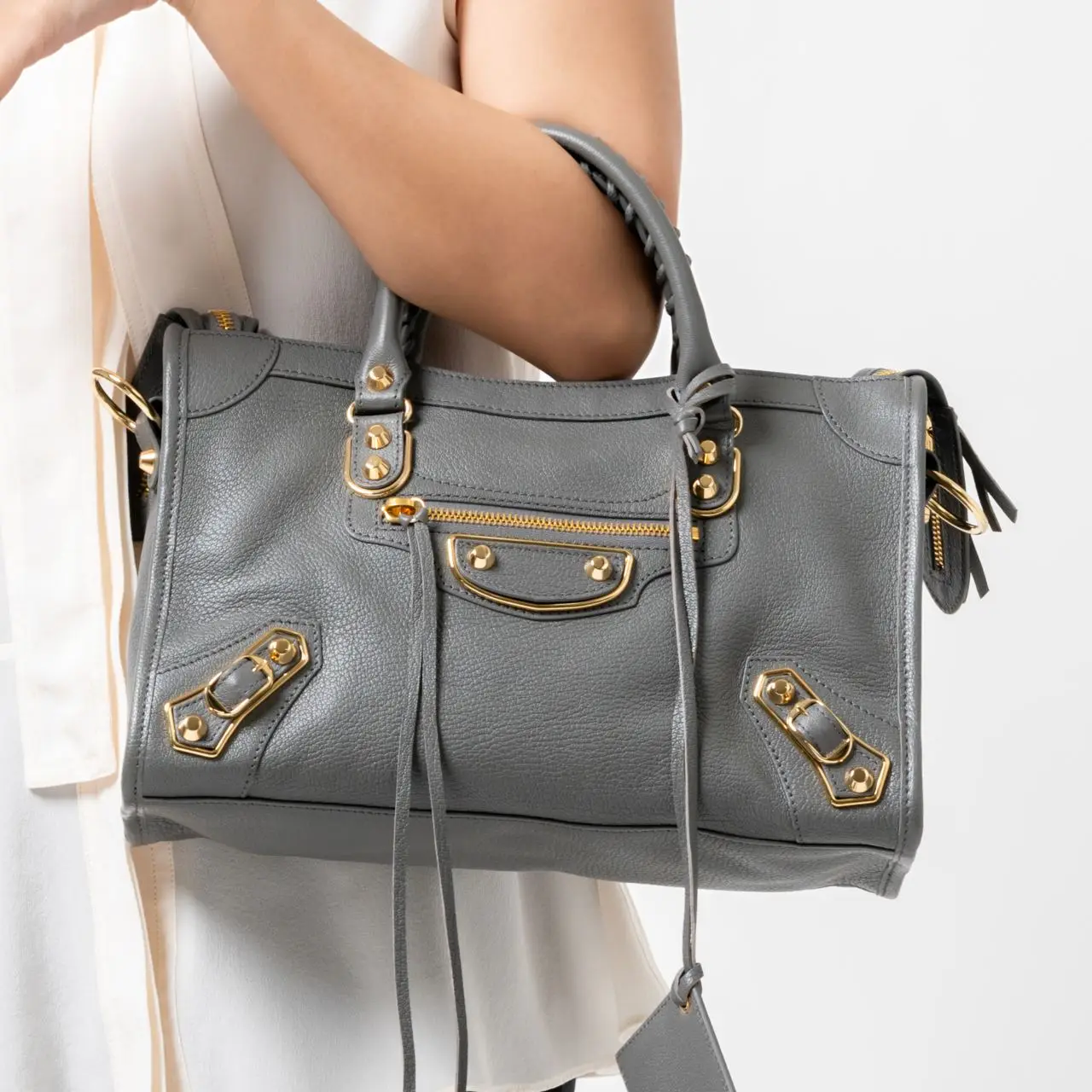 Balenciaga Classic City Metallic Edge Small Grey Ghw – voilà.id