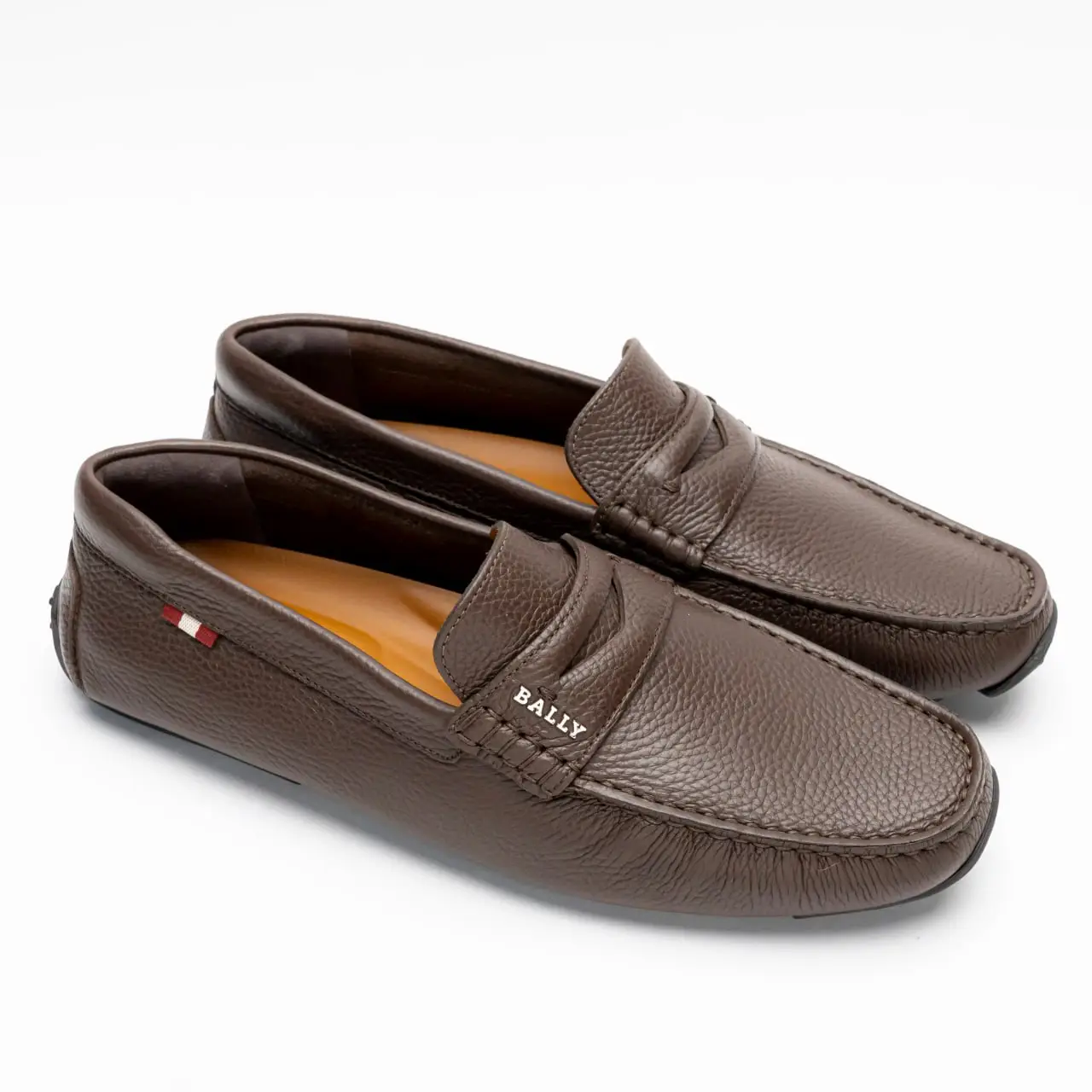 Bally Pavel Grained Leather Drivers Coffee – voilà.id