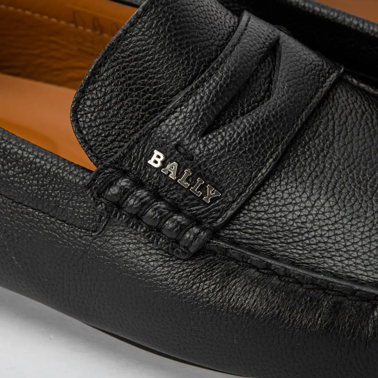 Bally Loafer size 10.5 Black Pearce Bovine Printed Bally Pearce Red White Stripe Grained Bovine Leather Drivers  main image 4