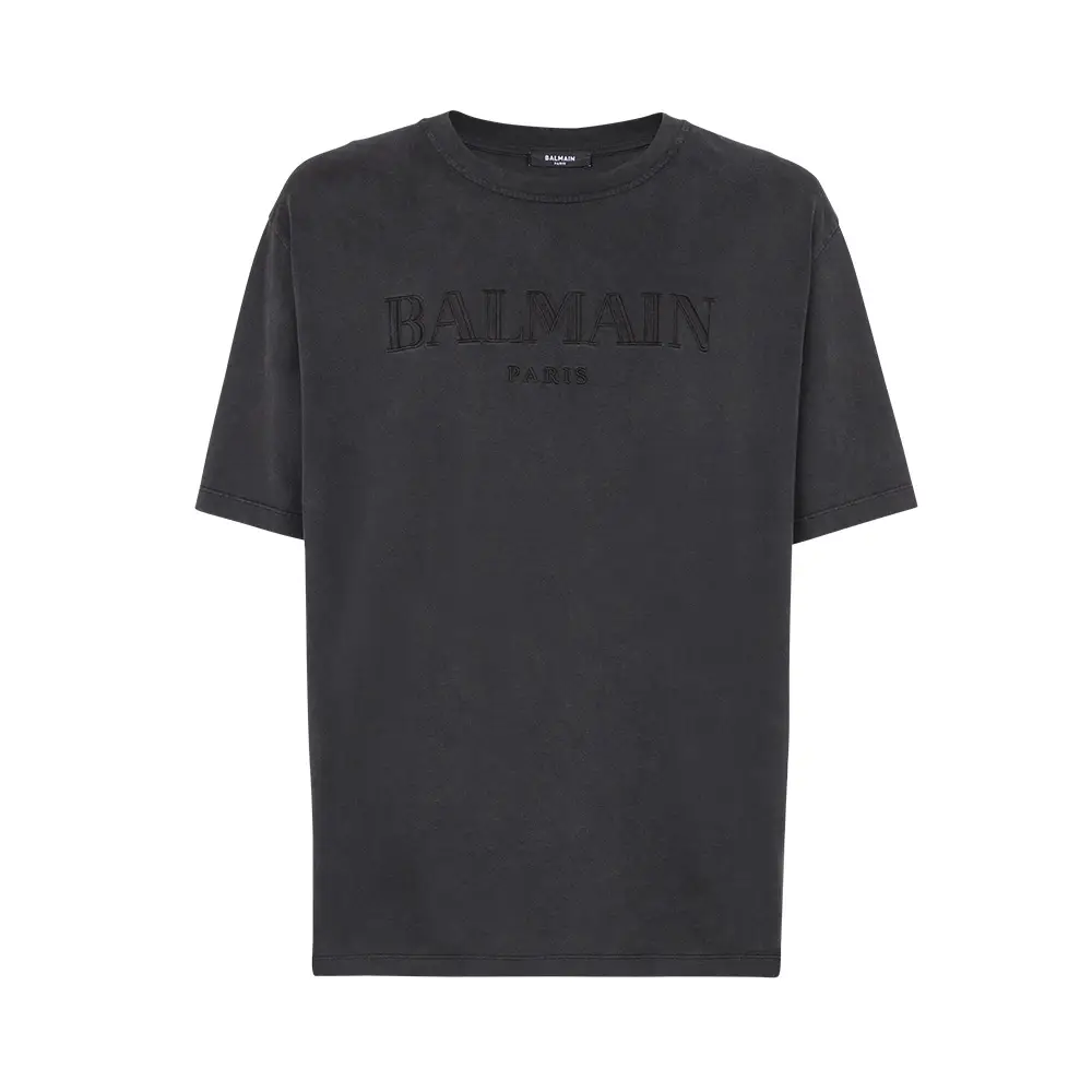 Vintage Embroidered Logo T-Shirt Grey Men
