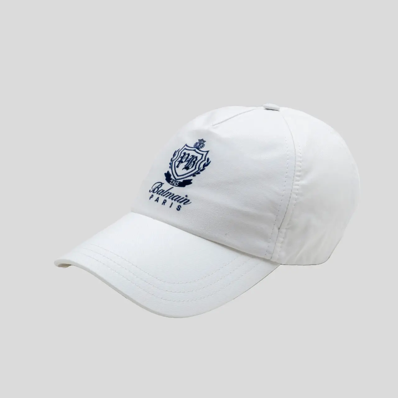 Balmain Cotton College Emblem Baseball Cap White – voilà.id