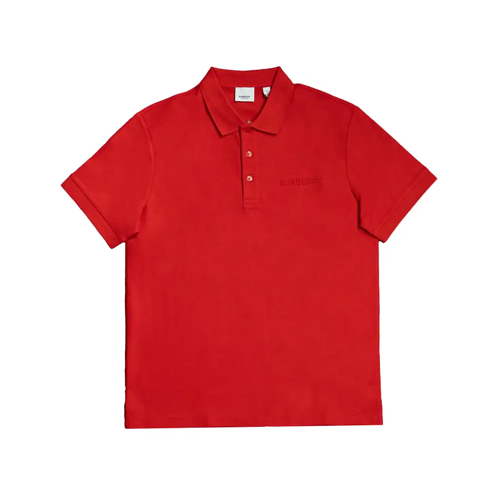 Burberry Hartford Logo Embroidered Polo Shirt All Red –