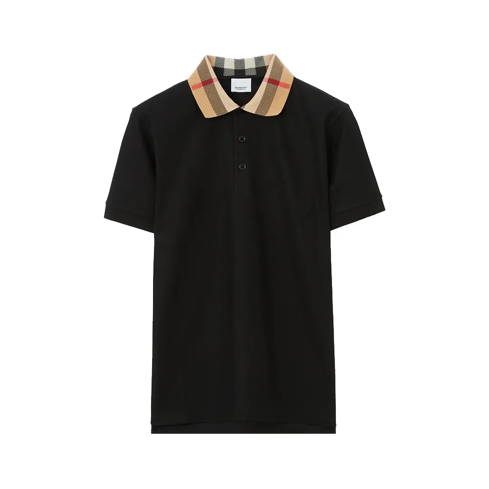 Burberry EKD Logo Embroidered Polo Shirt Black Blue –
