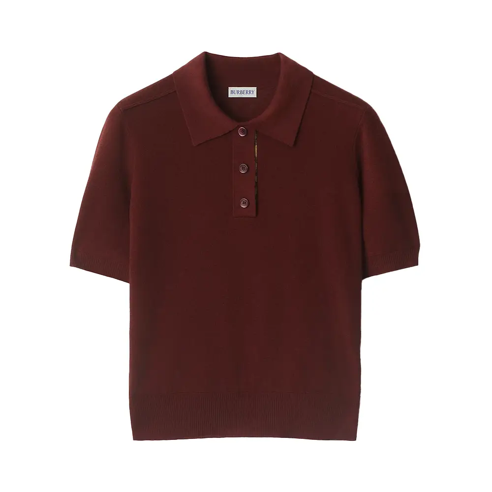 Burberry Check Wool Polo Shirt Daffodil –