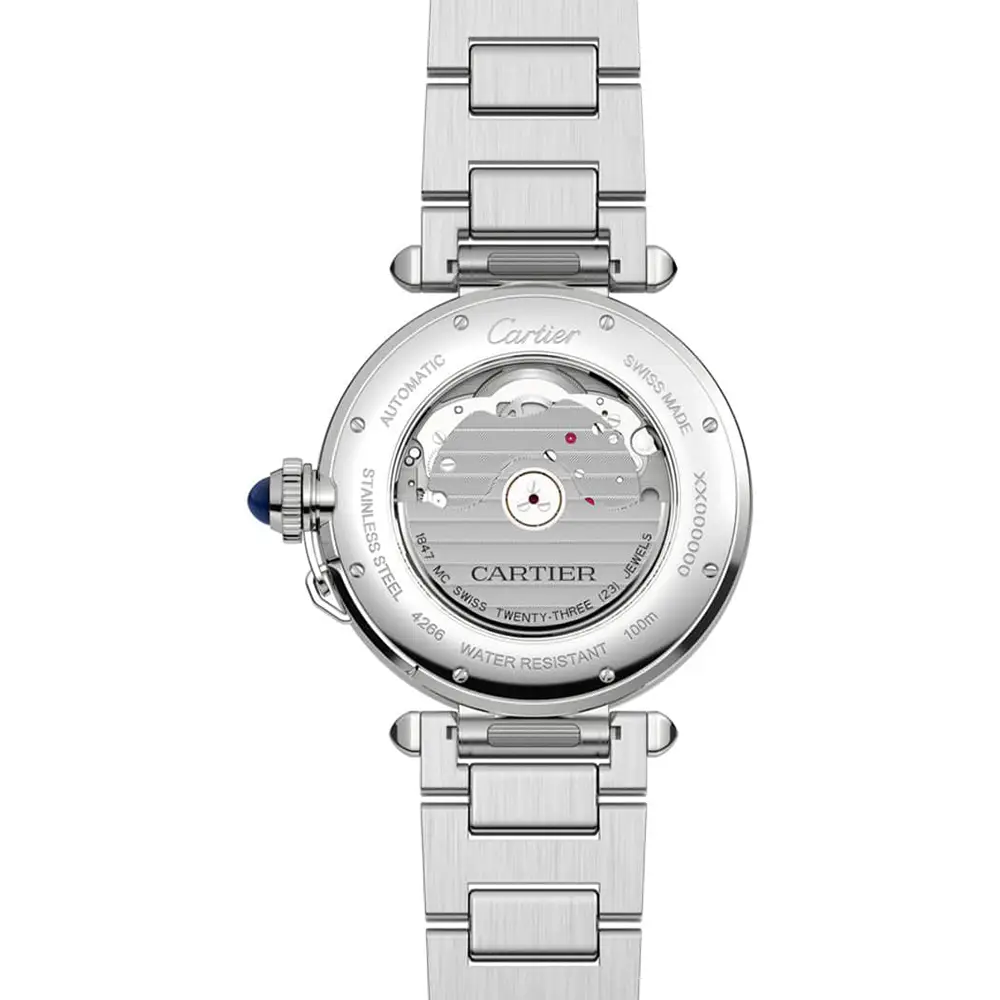 Cartier Pasha de C 41 WSPA0009 Silver Flinqué Steel Strap –