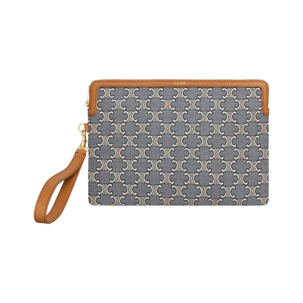 Fendi FF Jacquard Flat Baguette Fabric Pouch Tobacco Brown – voilà.id