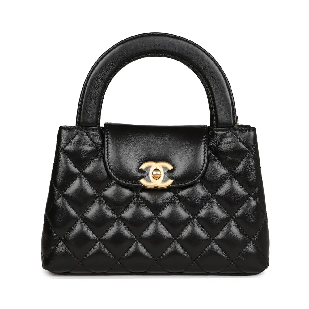 Chanel Kelly Mini Calfskin Clutch with Chain Black Ghw –