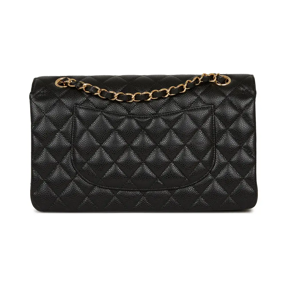 Chanel Medium Classic Handbag Black Caviar Ghw –