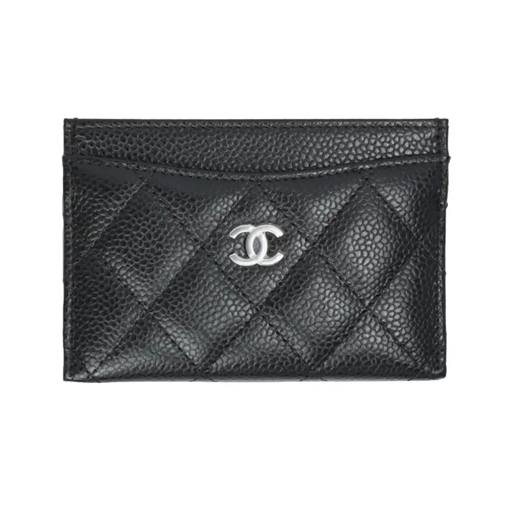 Caviar Chanel So Black Card Holder Classic Zip-Around Card Holder