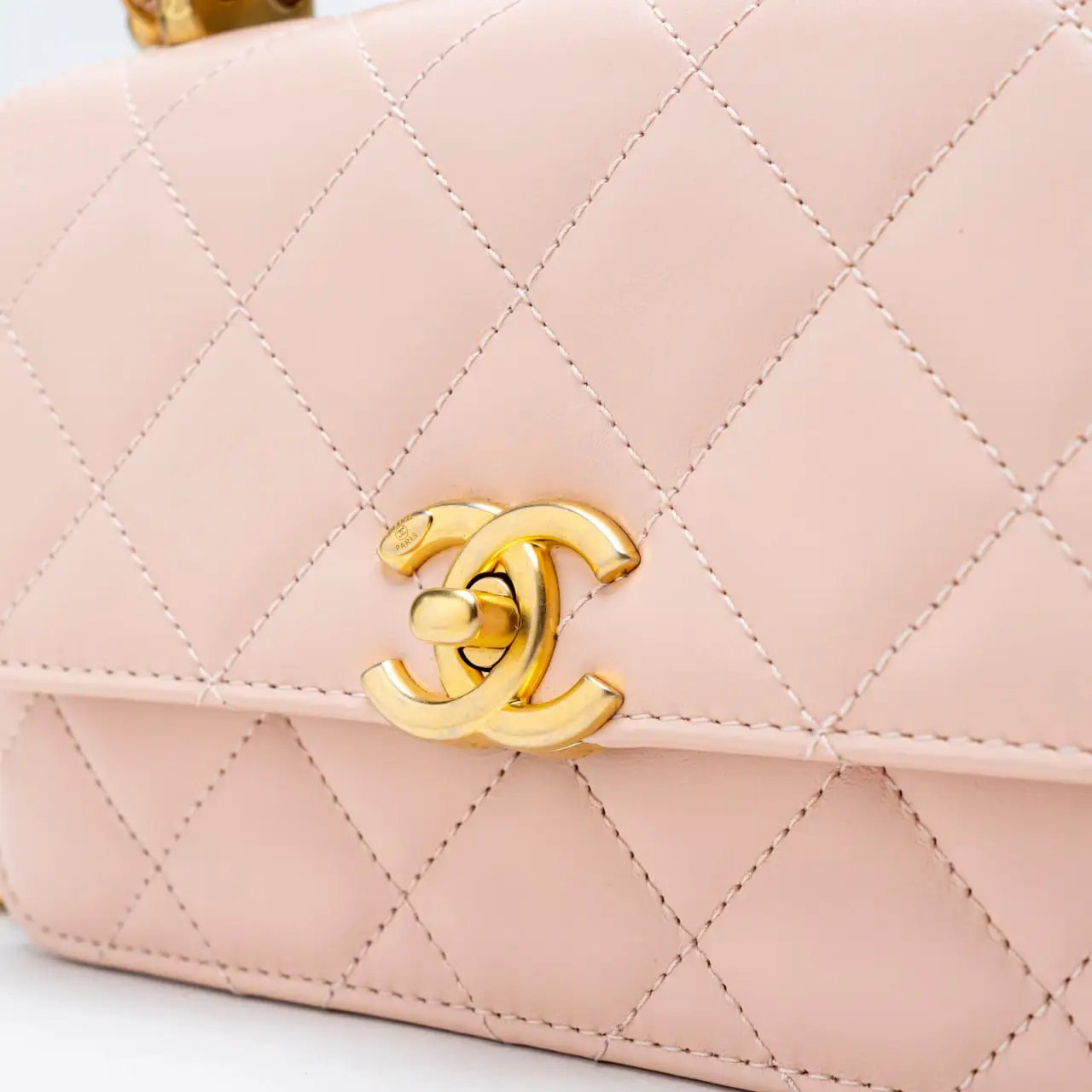 Chanel C24 Mini Flap Bag with Adjustable Strap Nude Pink Ghw