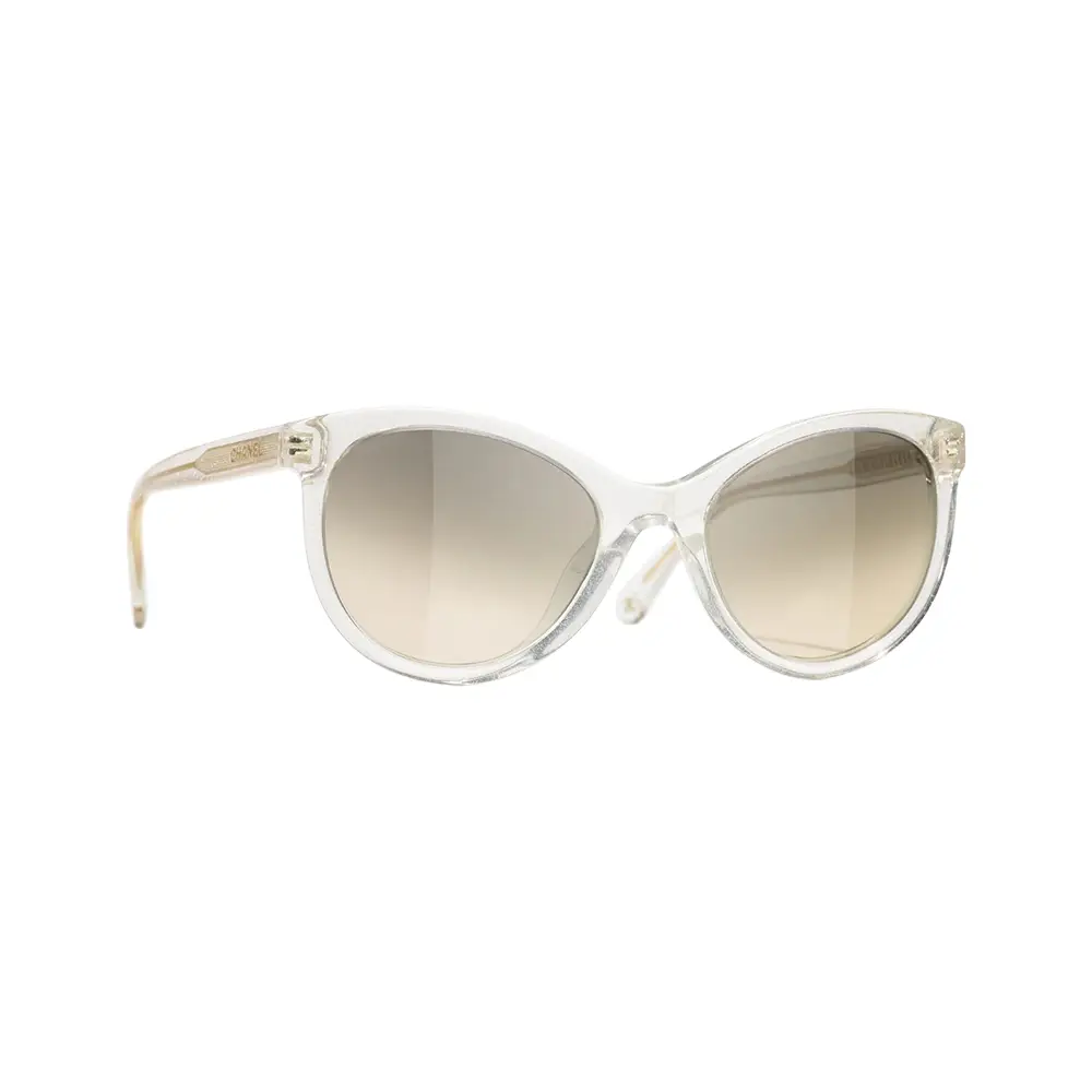 Chanel Acetate Sparkly Glitter Sunglasses Transparent/Grey  display picture 1