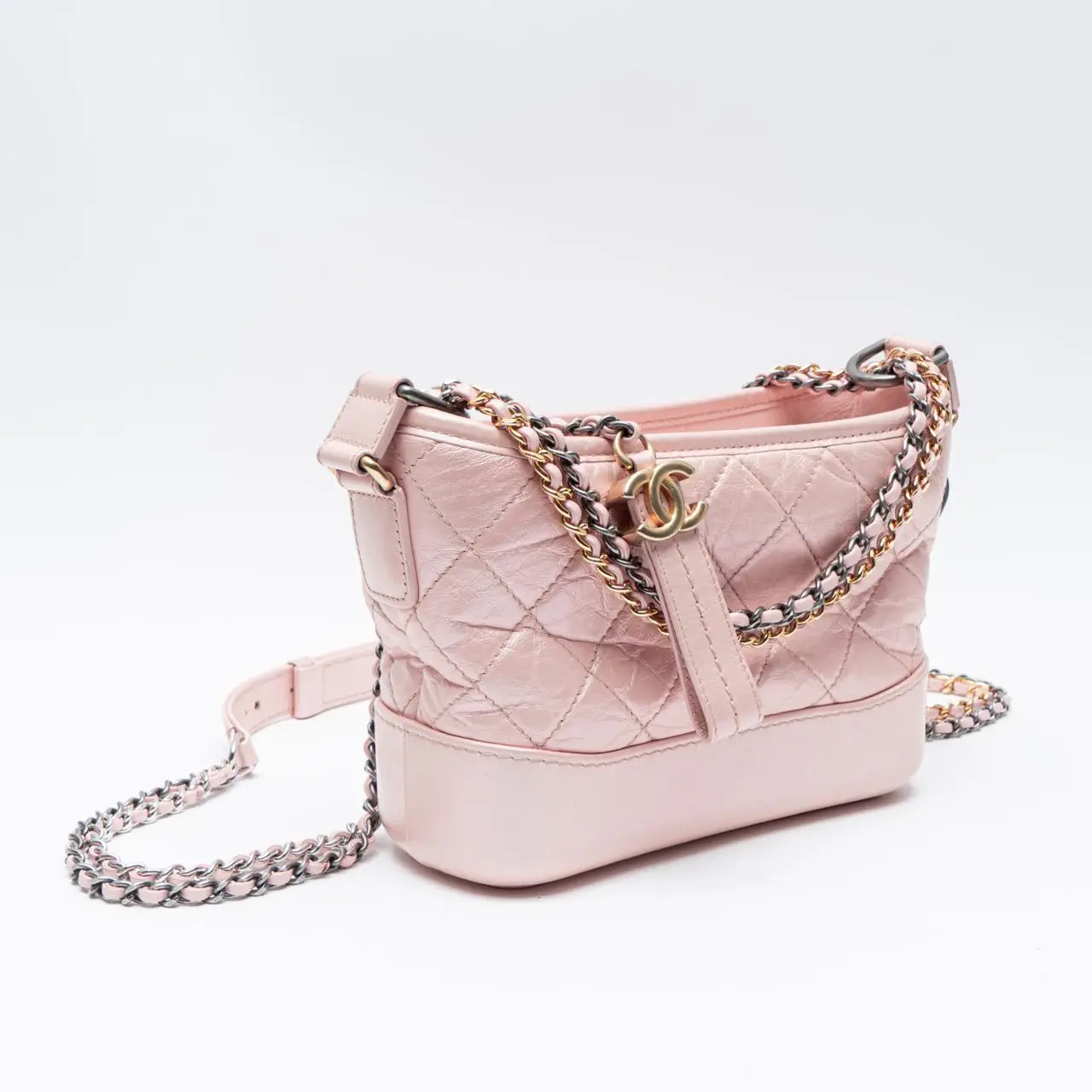 Chanel Gabrielle Iridescent Aged Calfskin Quilted Medium Hobo 