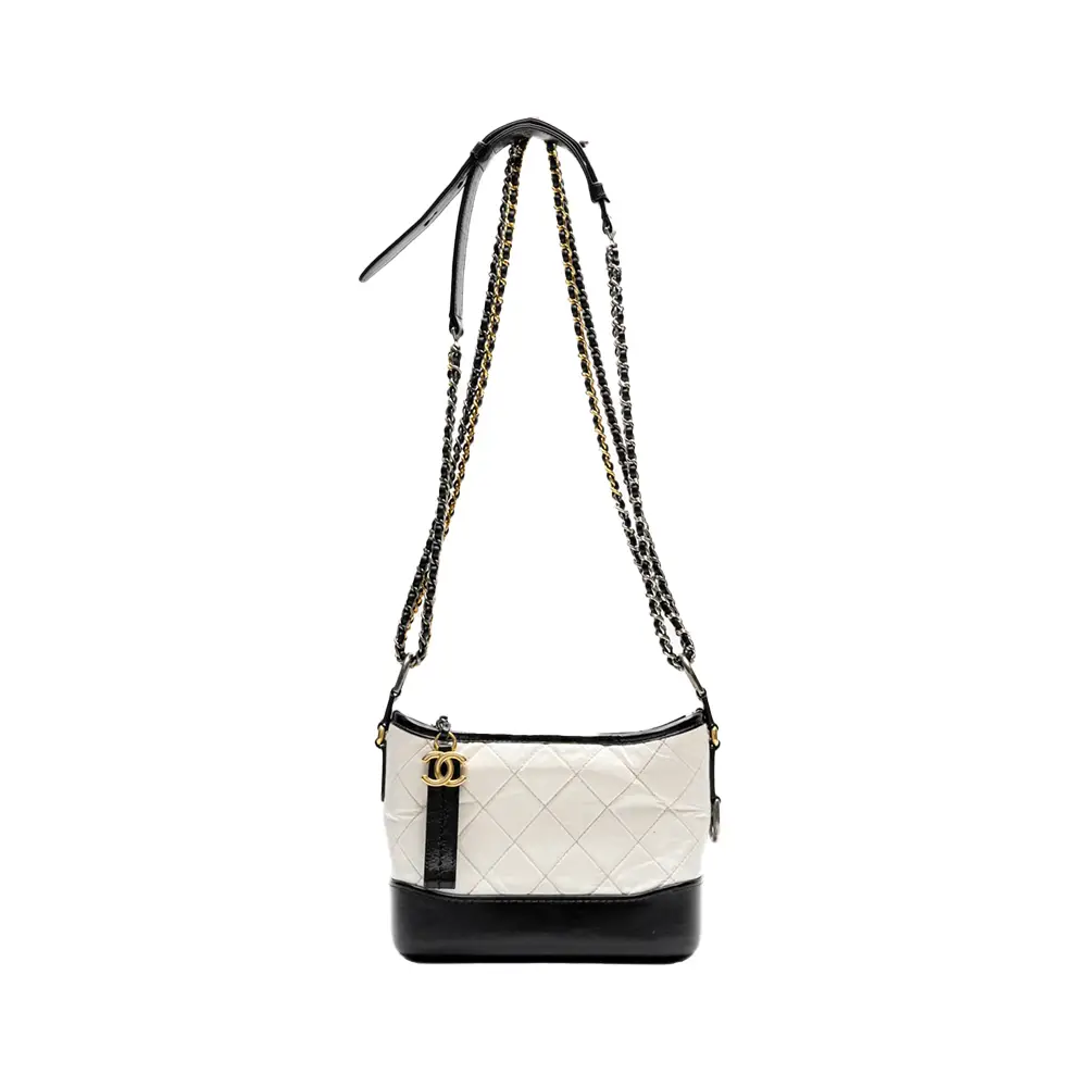 Chanel Gabrielle Iridescent Aged Calfskin Quilted Medium Hobo