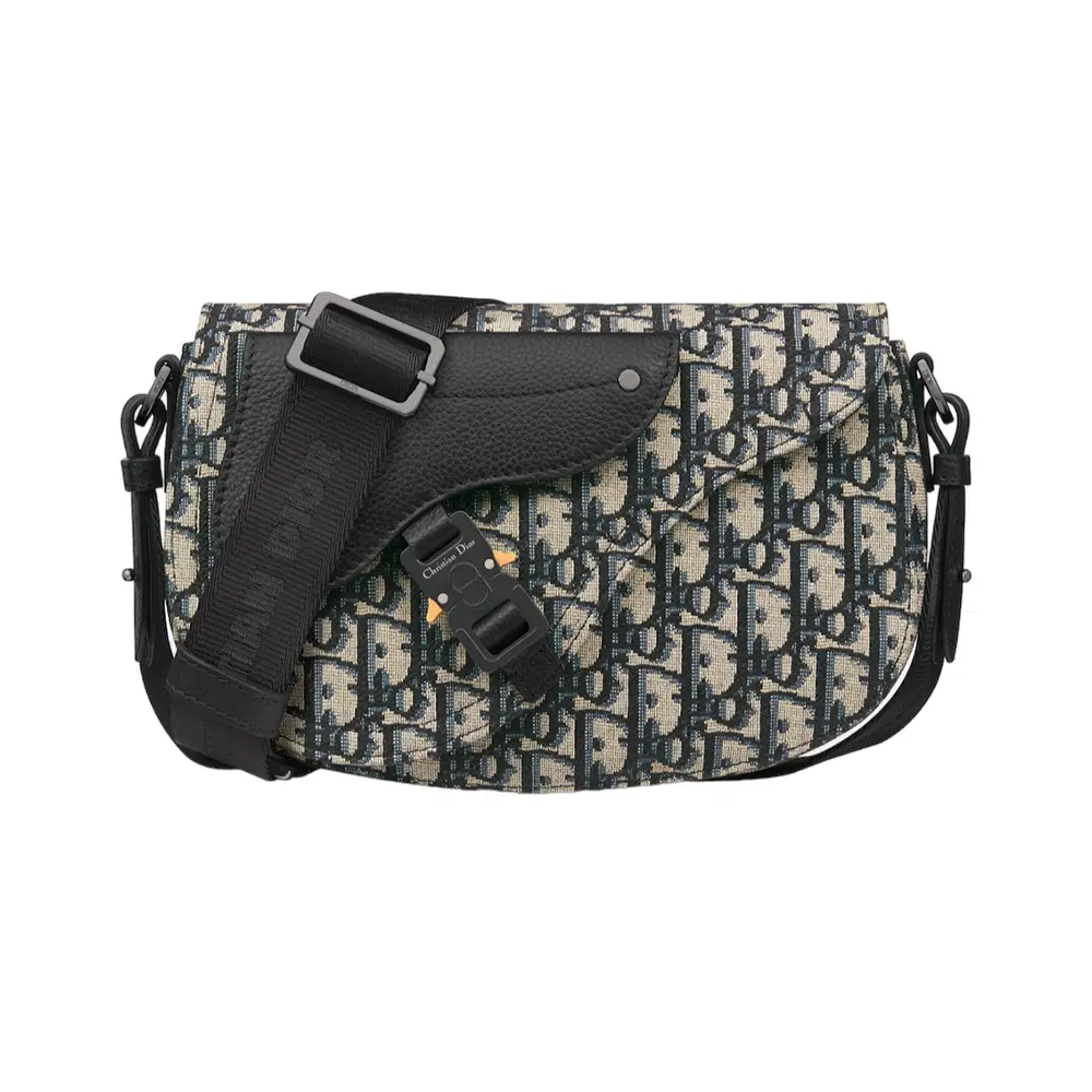 Christian Dior Saddle Oblique Jacquard Messenger Bag Grained