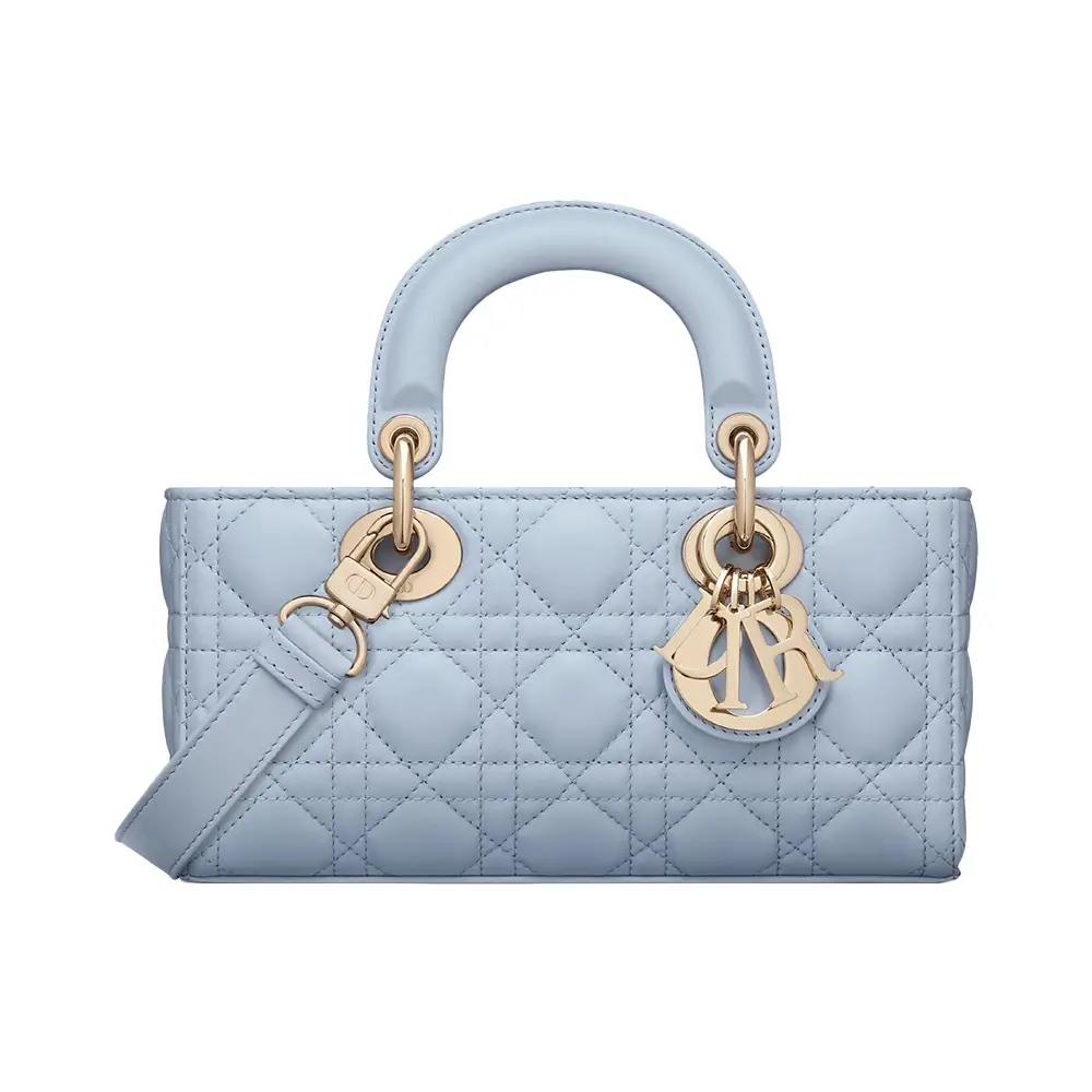 marmont womens dior handbag Christian Dior Small Lady D-Joy Top Handle Bag Pale Blue Cannage Lambskin – 