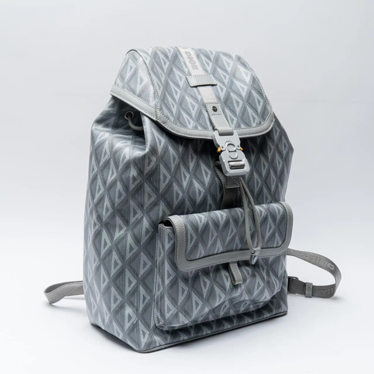 Dior Hit The Road Backpack Medium 1 cdp CD Diamond Gray Christian Dior Coated Canvas CD Diamond Large Hit The Road  main image 3