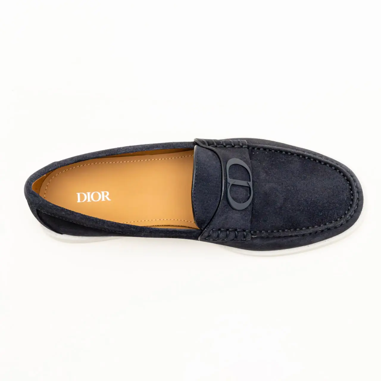 Dior Men\'s Suede Loafers in Dark Navy with Signature CD Hardware Dior Granville - Shoes - Man | DIOR main image 2
