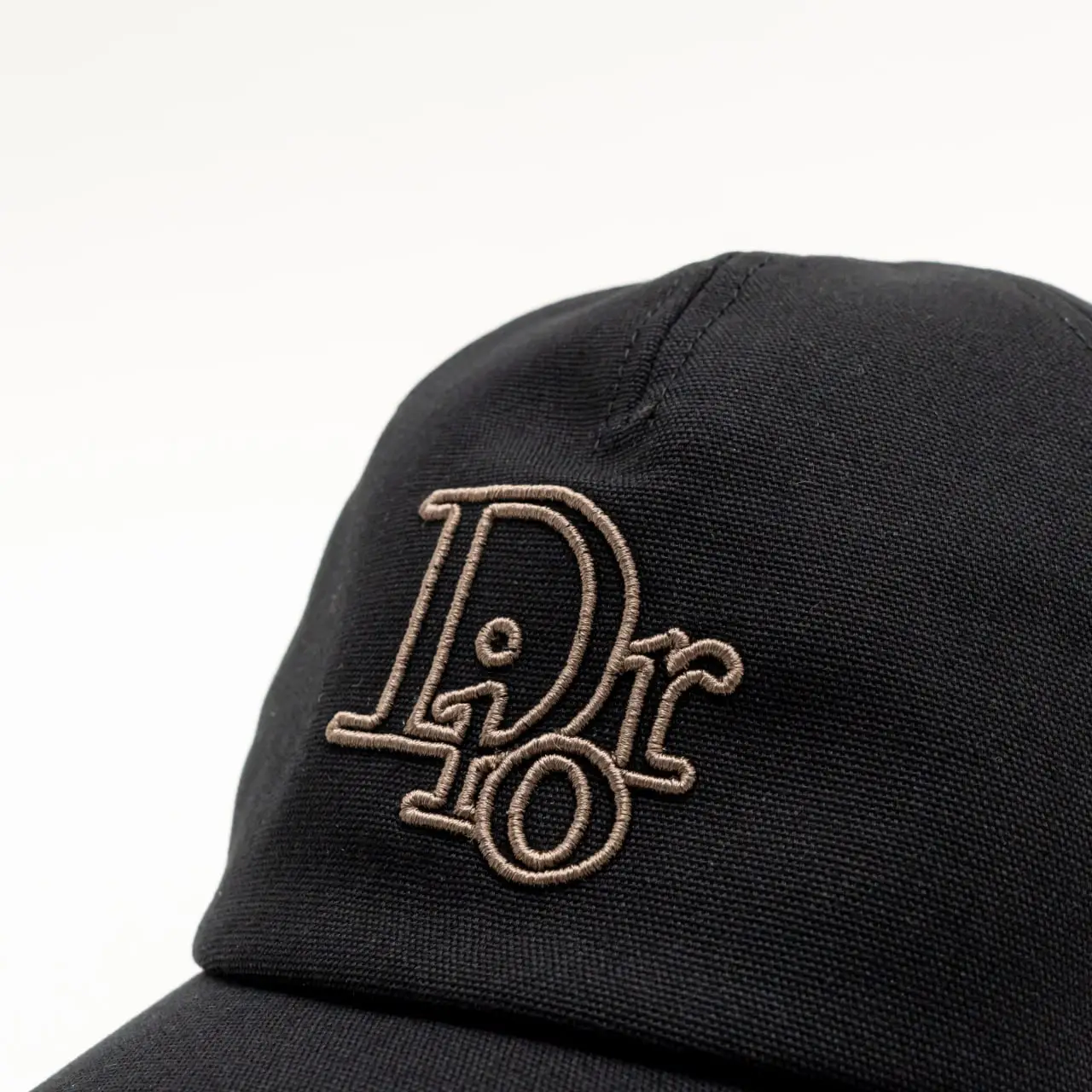 Christian Dior Centered D Oblique Cap Black Cotton Canvas 