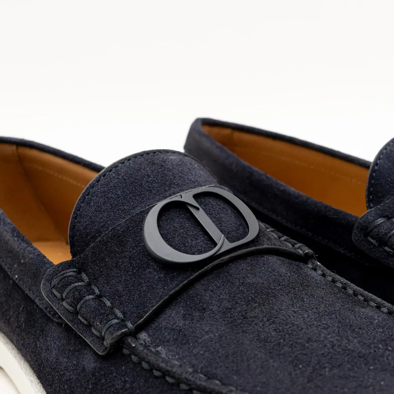 Dior Men\'s Suede Loafers in Dark Navy with Signature CD Hardware Dior Granville Loafer Dior Gray Suede | DIOR main image 3