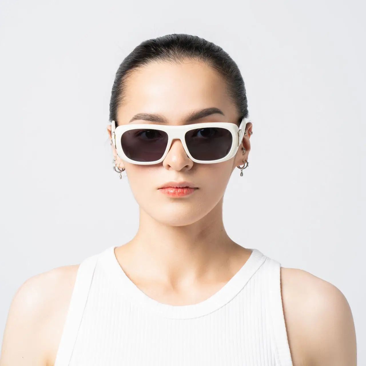 Christian Dior Lady 95.22 S1I White Rectangular Sunglasses 